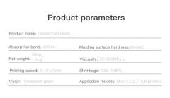 Creality LCD Dental Döküm Reçine 1000g - Transparan Yeşil