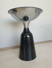 Olympos Dekoratif Parlak Siyah Model Krom Sehpa 50 ve 55 cm