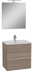 VitrA 60cm Altın Meşe Banyo Dolabı + Duş Sistemi + Batarya + Arkitekt Klozet Set