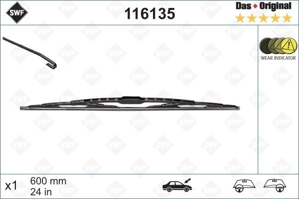 SWF SİLECEK, (600 mm) MERCEDES 190,190D, C-KLAS (ST) (A1248201145)