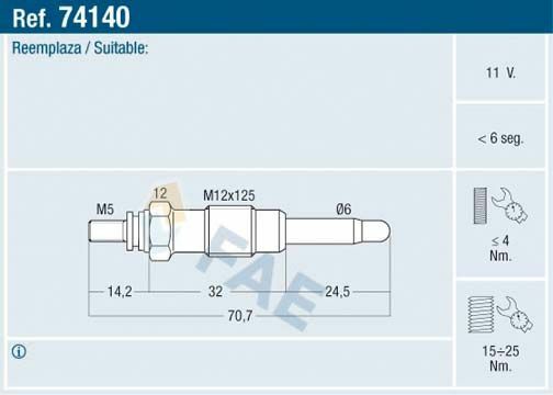 Fae Kızdırma Bujisi M601 11 Volt (0100221107)