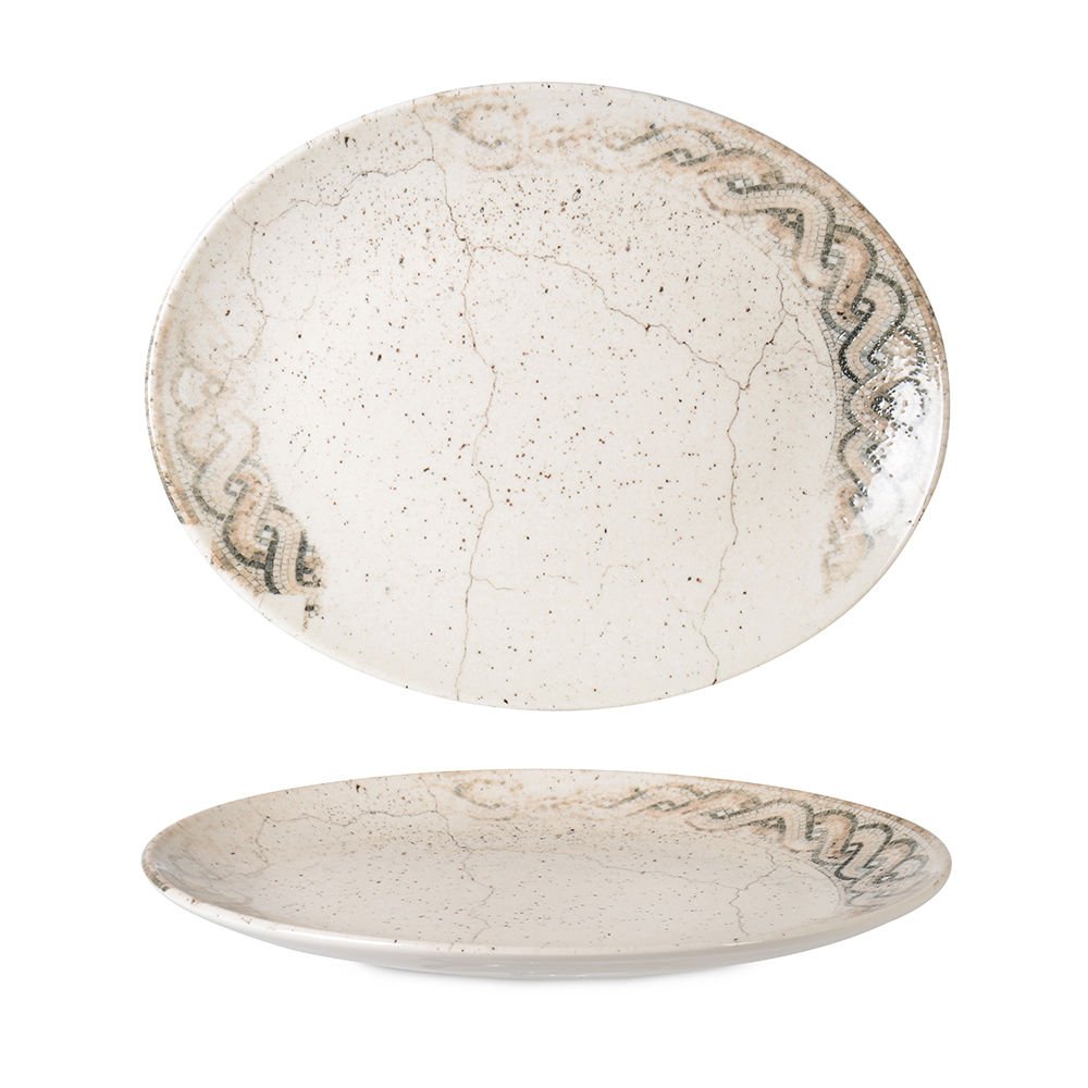 Rinart Porselen Remnant Elips Oval Tabak 30,6x20,2 cm
