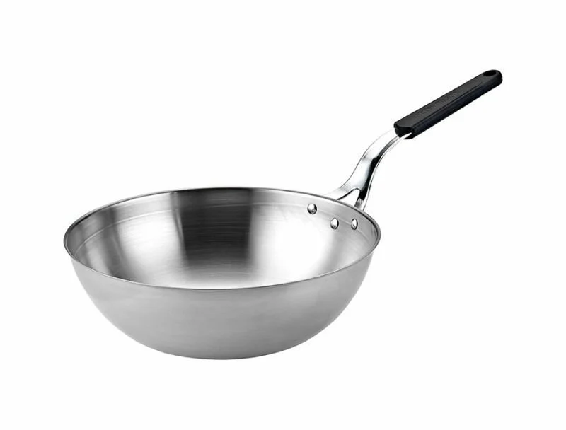 Altınbaşak Çelik Wok Tava Renkli Saplı (İndüksiyon Uyumlu) Ø 28 cm - Siyah