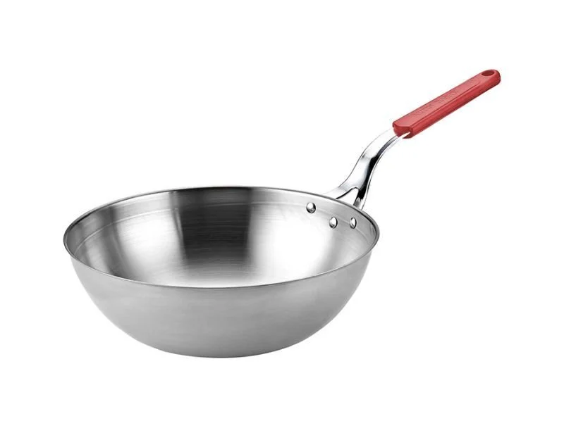 Altınbaşak Çelik Wok Tava Renkli Saplı (İndüksiyon Uyumlu) Ø 32 cm - Kırmızı