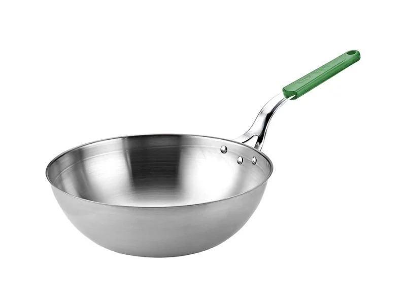 Altınbaşak Çelik Wok Tava Renkli Saplı (İndüksiyon Uyumlu) Ø 32 cm - Yeşil