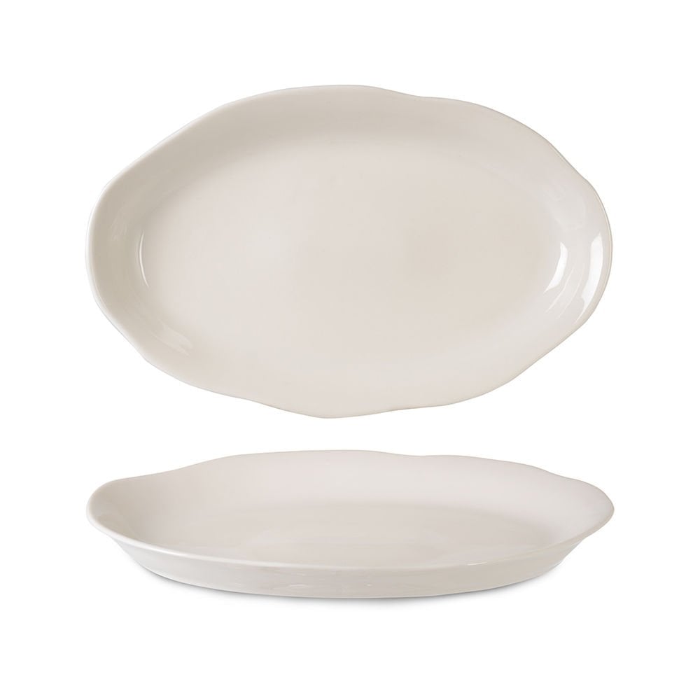 Rinart Porselen Cream Kayla Doğal Oval Tabak 32x20 cm