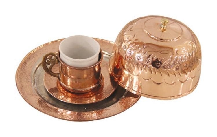 Copper Turkish Coffee Presentation Set
