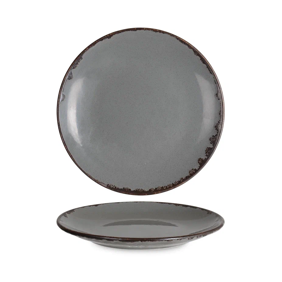 Rinart Porselen Grey Valencia Düz Tabak 30 cm