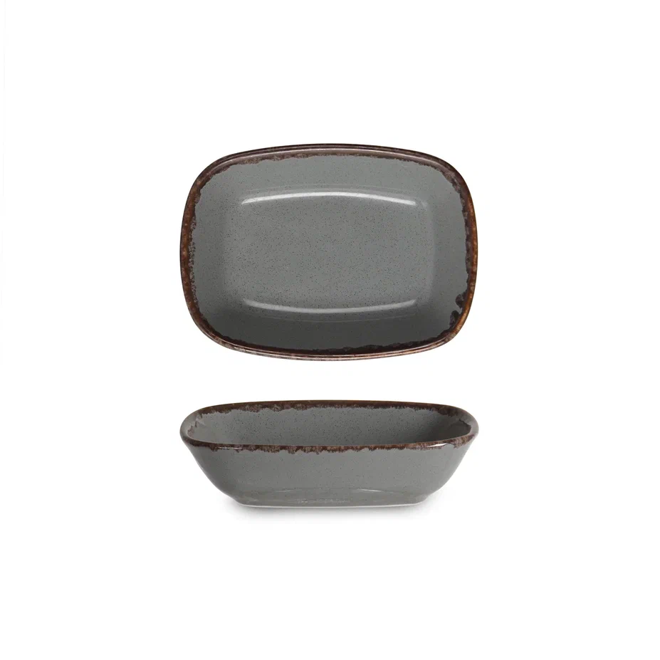 Rinart Porselen Grey Valencia Kare Tabak 14,2x10,3 cm
