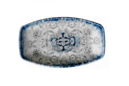 Kütahya Porselen Blue Blanc Kayık Tabak 33 cm