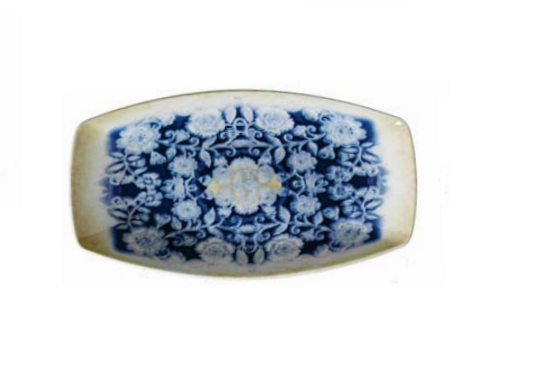Kütahya Porselen Blue Blanc Kayık Tabak 36 cm