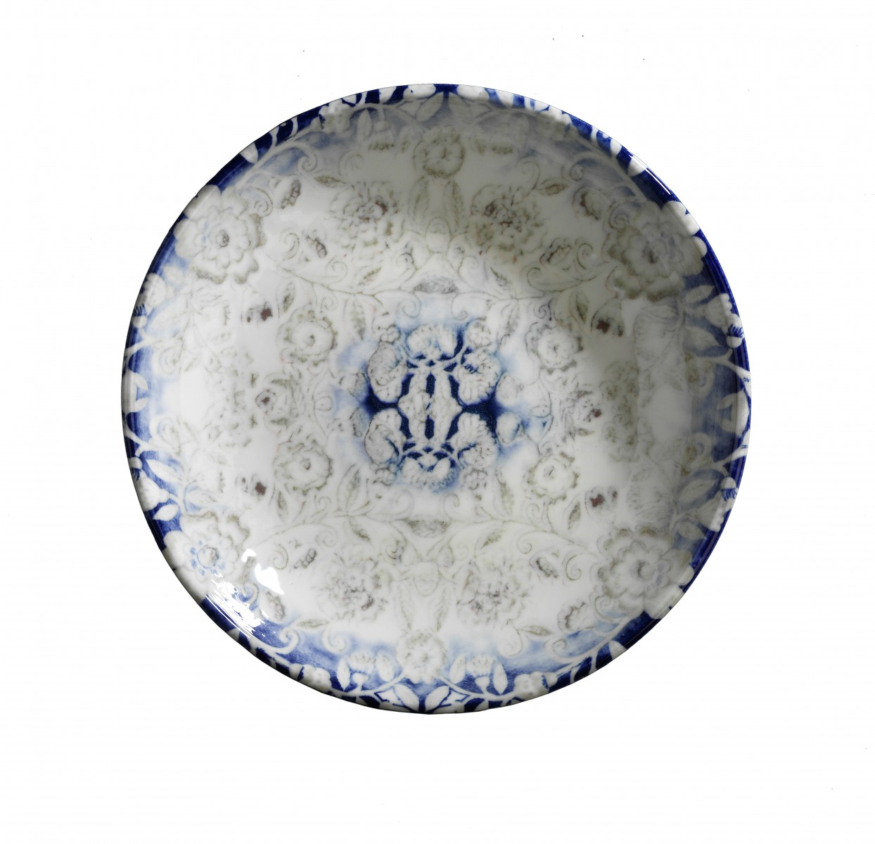 Kütahya Porselen Blue Blanc Çukur Tabak 25 cm