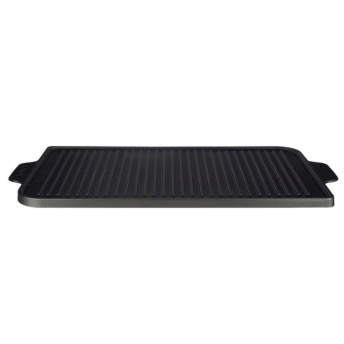 Lava Döküm Dikdörtgen Izgara Çift Yön Hot Plate Döküm Demir Yekpare Çift Kulplu 26x47 cm