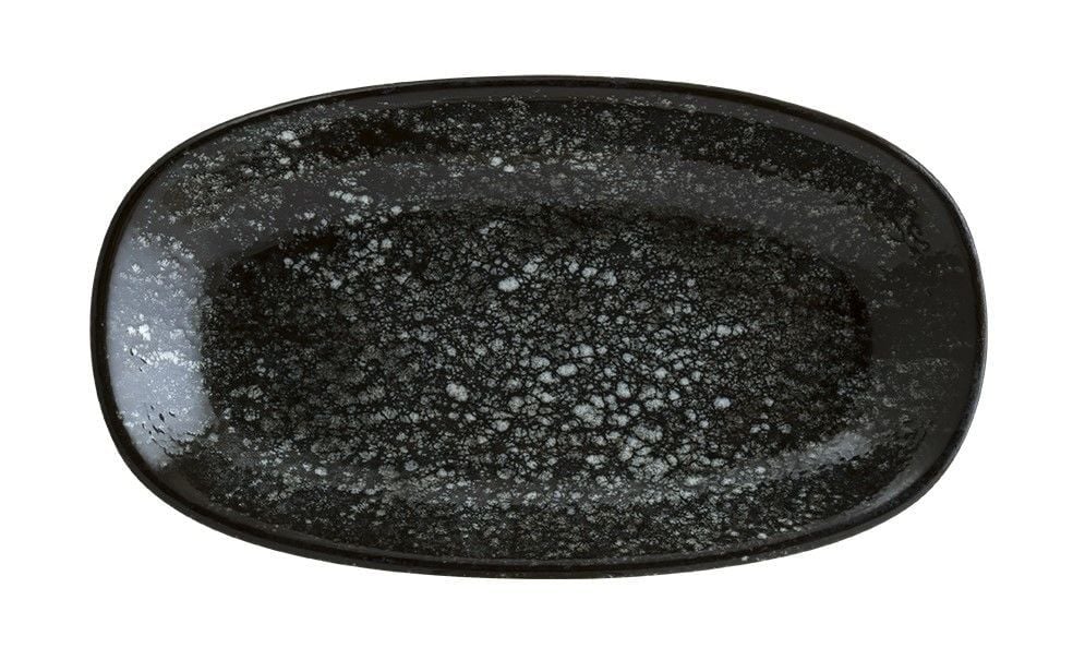 Bonna Cosmos Black Gourmet Oval Kayık Tabak 15x8,5 cm