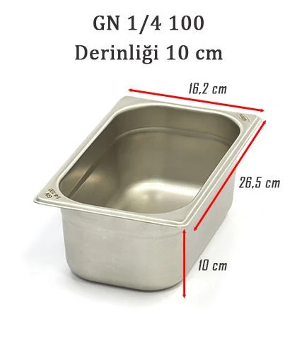 Bilge 1/4 Paslanmaz Standart Gastronom Küvet 2,8 lt