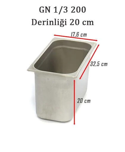 Bilge 1/3 Paslanmaz Standart Gastronom Küvet 7,8 lt