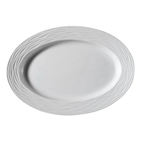 Kütahya Porselen Beyaz Sea Wave Kayık Tabak 24 cm