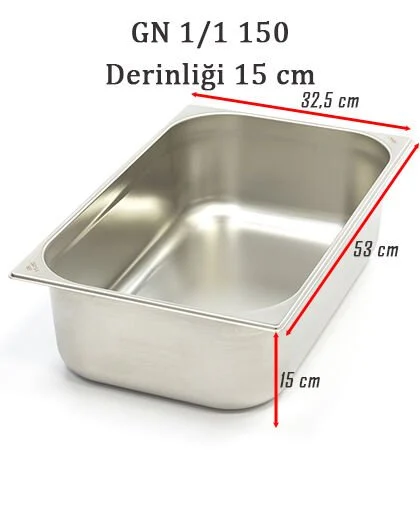 Bilge 1/1 Paslanmaz Standart Gastronom Küvet 21,0 lt
