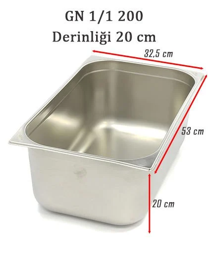 Bilge 1/1 Paslanmaz Standart Gastronom Küvet 28,0 lt