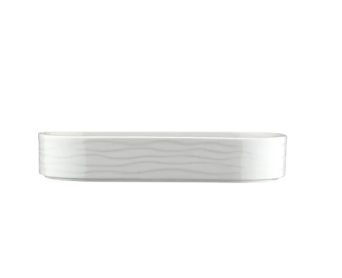 Kütahya Porselen Beyaz Sea Wave Oval Kase 12 cm