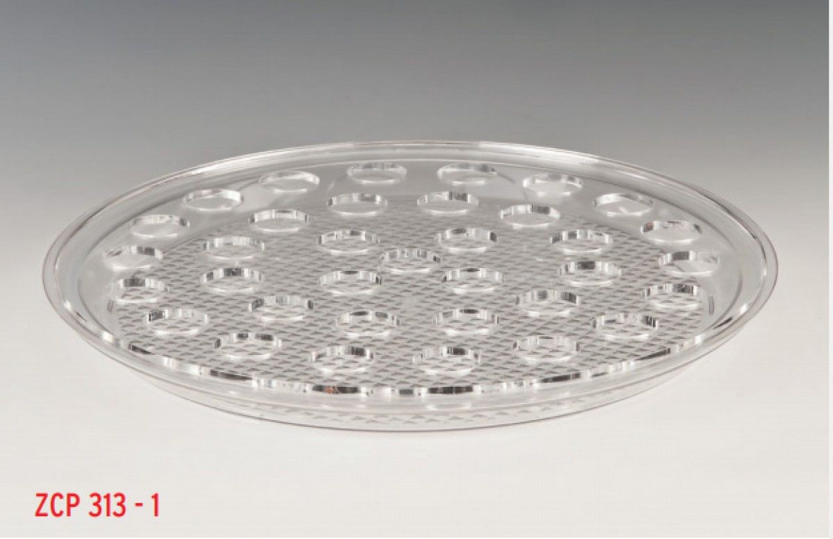 Alkan Polycarbonat Tepsili Shot Servisi Şeffaf 35’li - Ø 42 cm