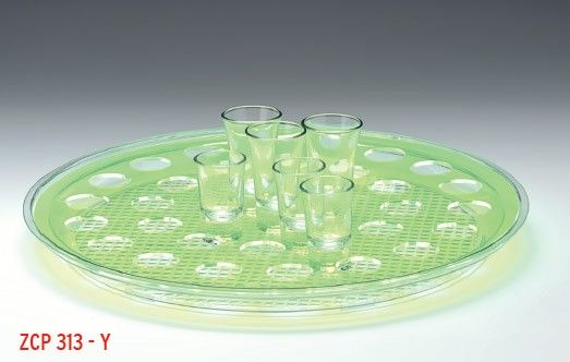Alkan Polycarbonat Tepsili Shot Servisi Yeşil 35’li - Ø 42 cm