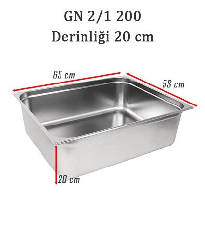 Bilge 2/1 Paslanmaz Standart Gastronom Küvet 57,5 lt