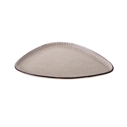 Jumbo Porselen Efes Kayık Tabak Gri 40 cm