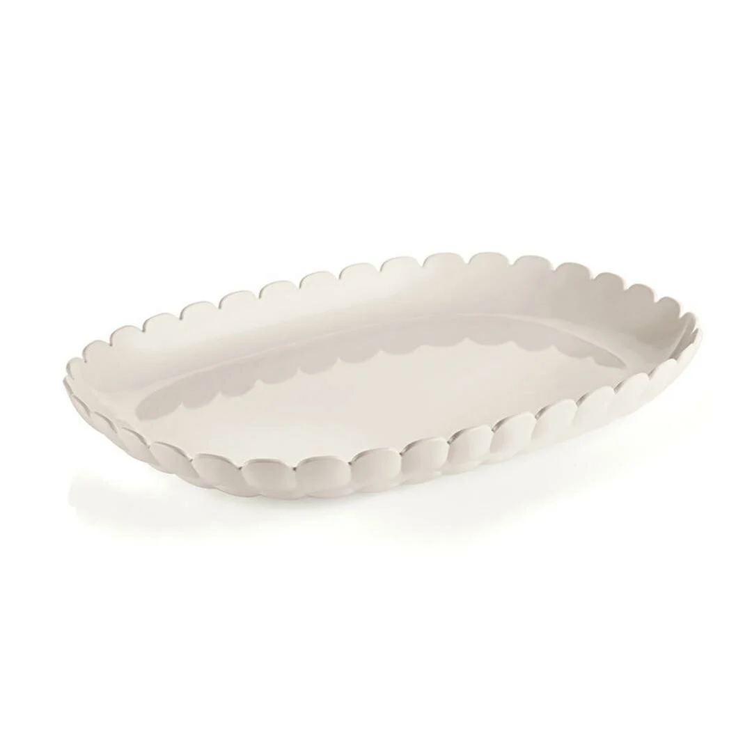 Guzzini Tiffany Süt Beyaz Kayık Tabak 32x22,5 cm