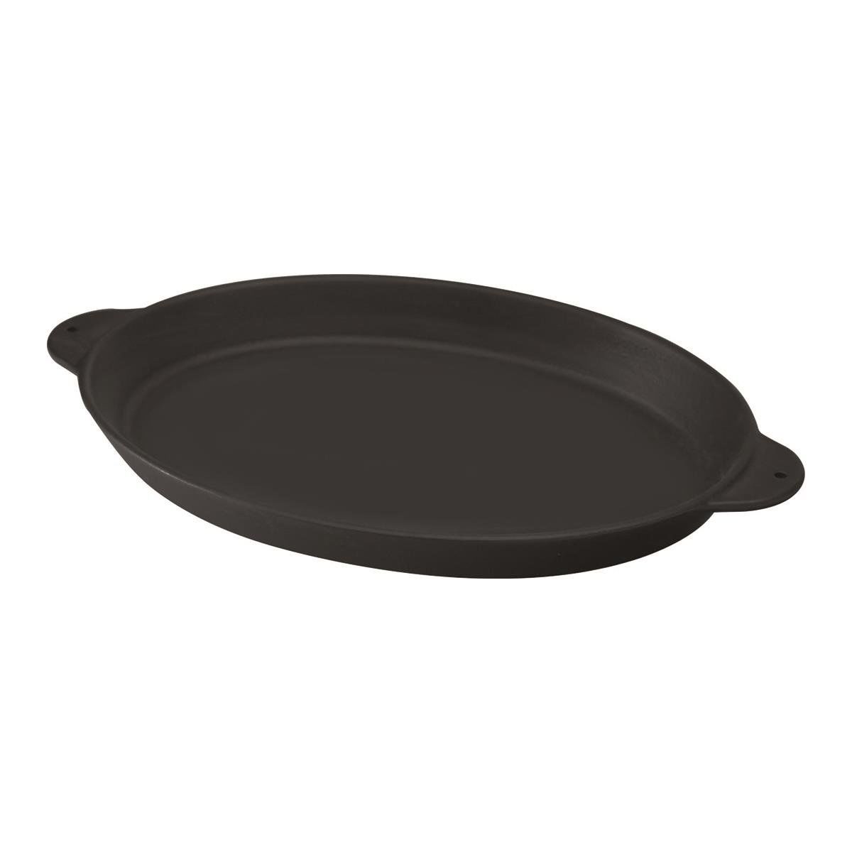 Lava Cast Oval Fajita Plate Cast Iron Solid Double Handles 18x24 cm
