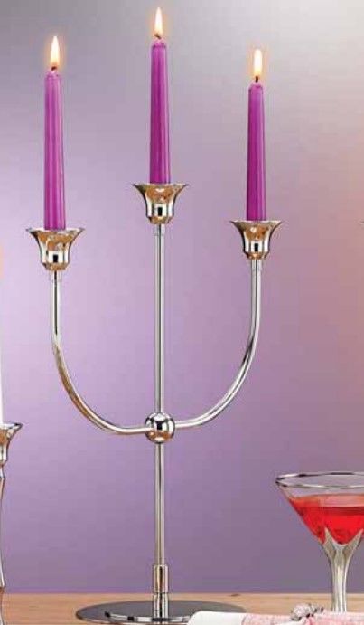 Güren Paslanmaz Elegance Şamdan Üç Kollu