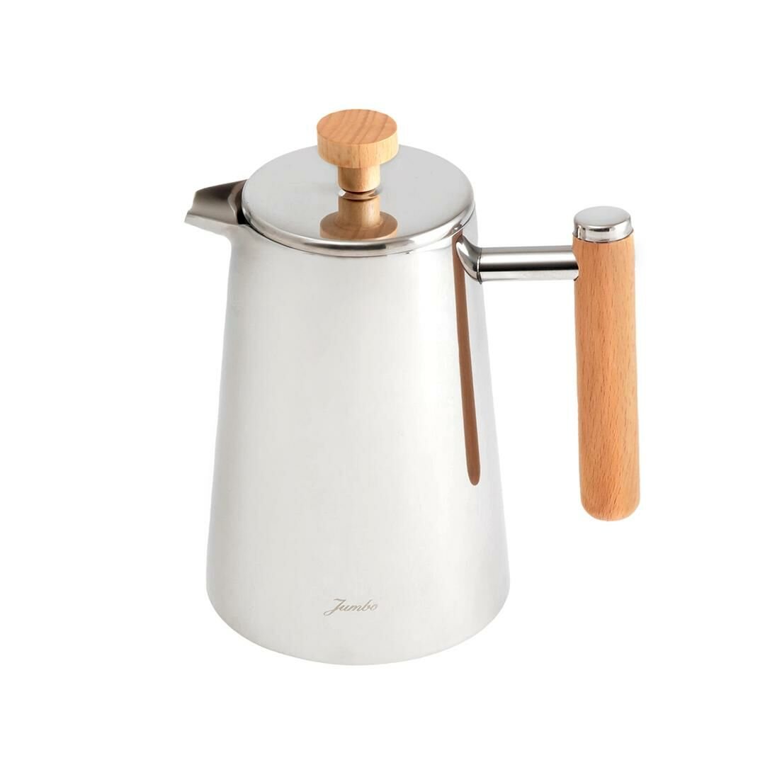 Jumbo Venti X Double Wall Çelik French Press Ahşap Saplı 800 cc