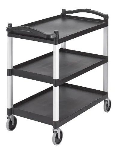 Cambro Plastik Servis Arabası 3 Katlı Siyah - (BC340KD)