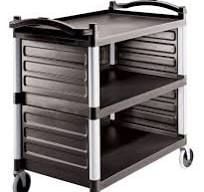 Cambro Plastik Servis Arabası Panelli Siyah - (BC340KDP)