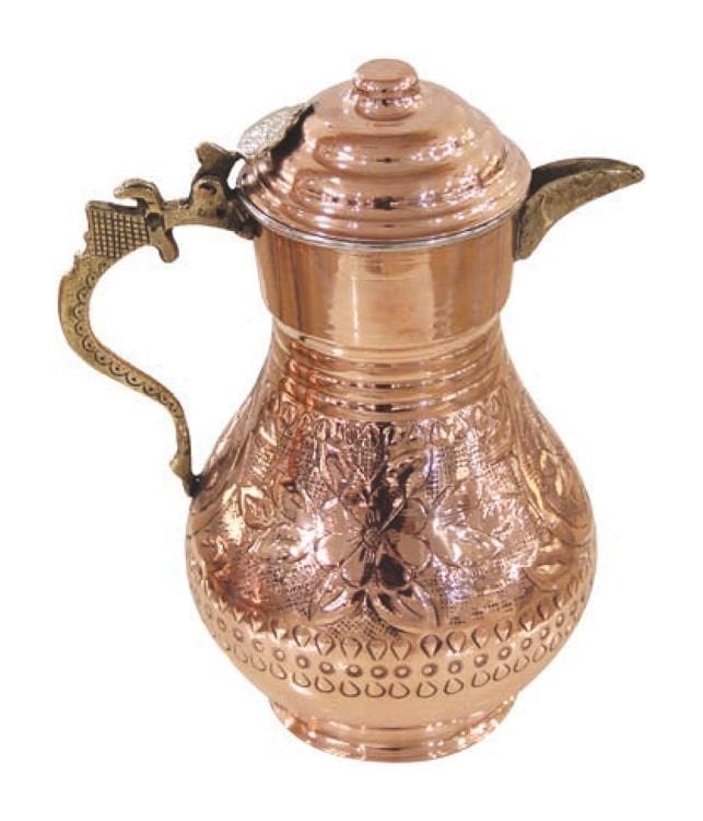 Bakır İşlemeli Kapaklı Sürahi 1,5 Ltr