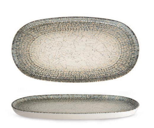 Rinart Porselen Olmeca Toledo Oval Düz Tabak 35x18 cm