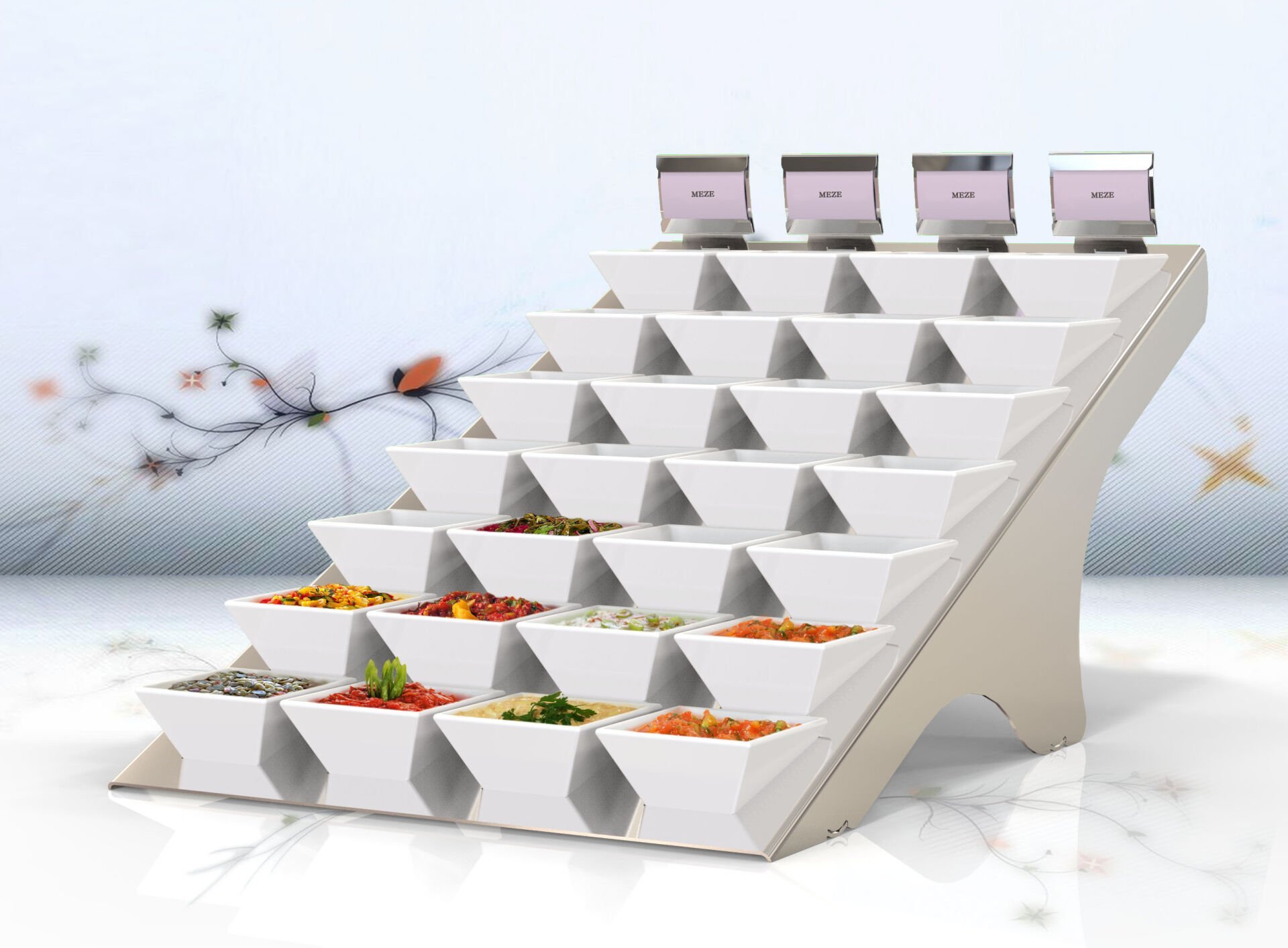 Güren Metal Merdiven Sea 7 Katlı 28 Yuvalı Sunumluk