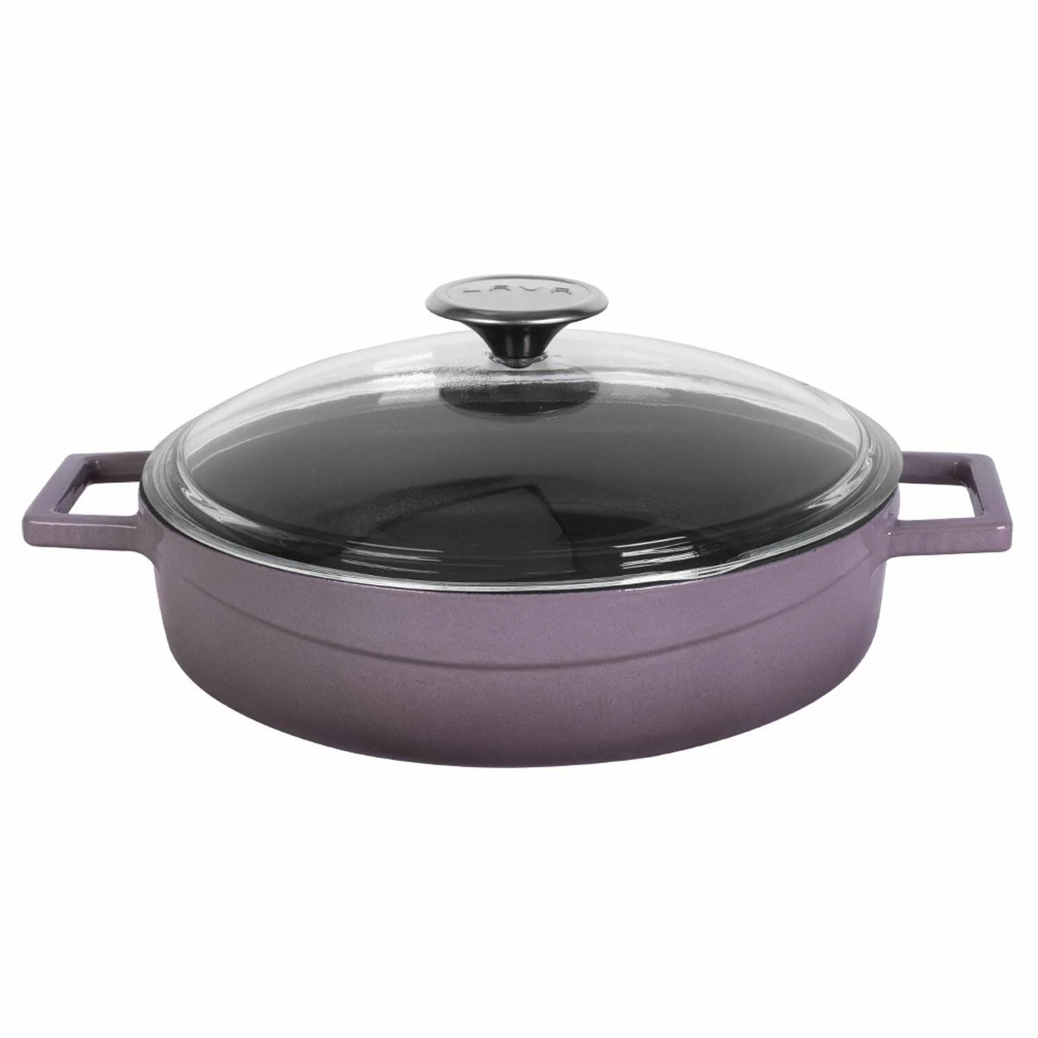 Lava Döküm Yayvan Tencere Glaze Serisi 3,51 lt Mor