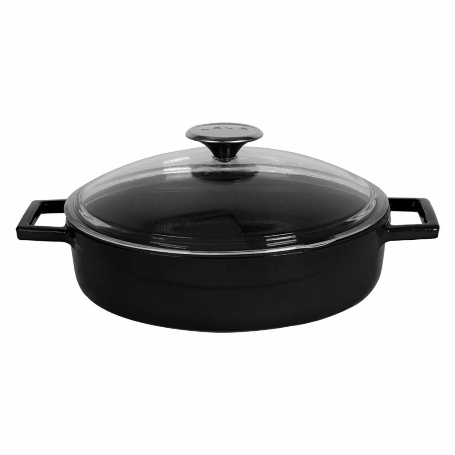 Lava Döküm Yayvan Tencere Glaze Serisi 3,51 lt Siyah