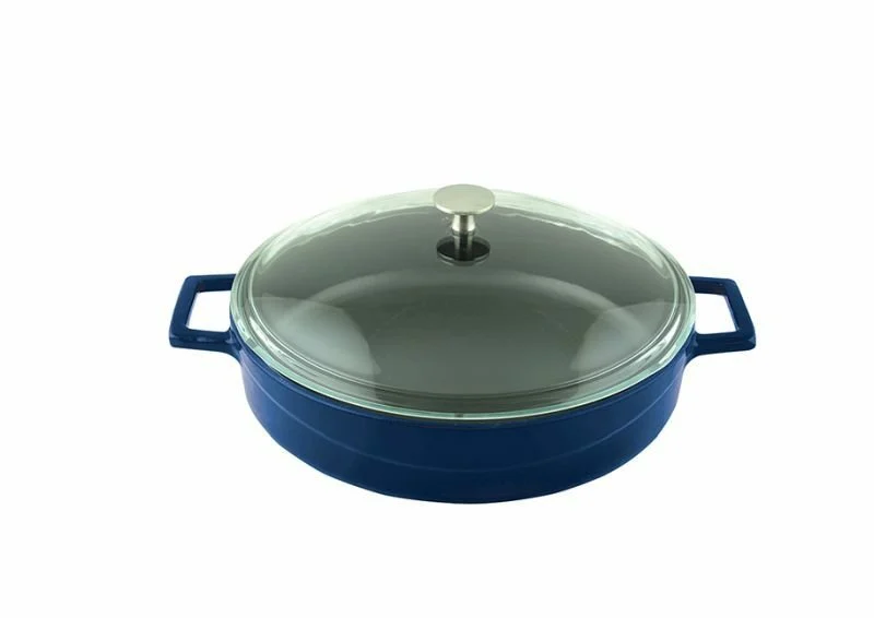 Lava Döküm Yayvan Tencere Glaze Serisi 2,47 lt Mavi
