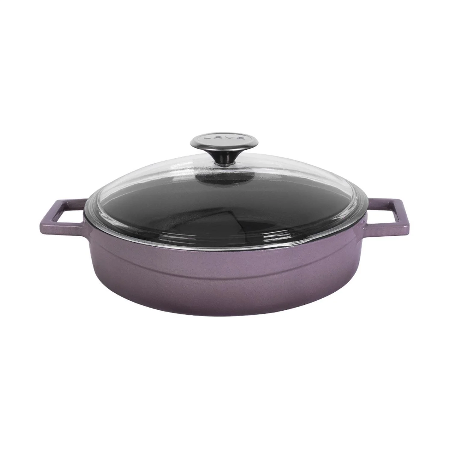 Lava Döküm Yayvan Tencere Glaze Serisi 2,47 lt Mor