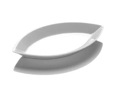 Kütahya Porselen Açık Büfe Yaprak Kayık Tabak 18 cm