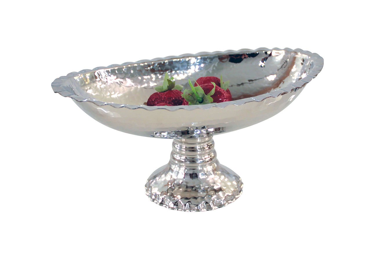 Bakır Ayaklı Gondol Sunum Tabağı 23x14 cm