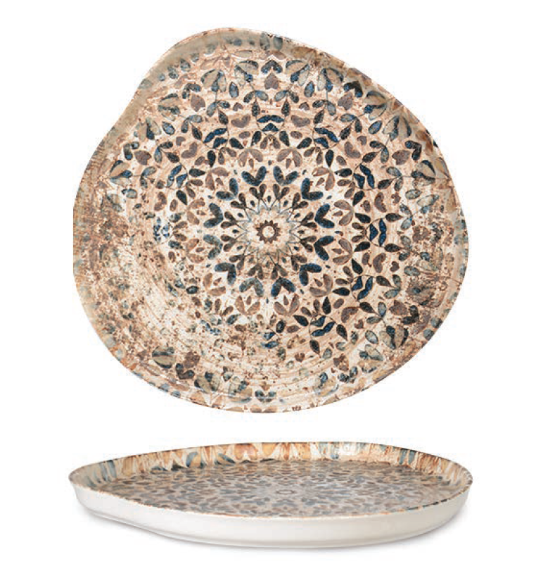 Rinart Porselen Aztec Nordic Organik Vogue Düz Tabak 30 cm