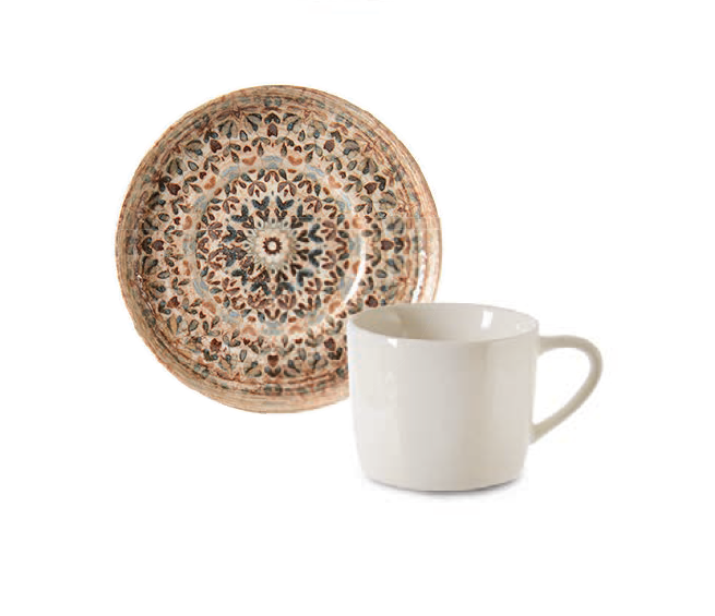 Rinart Porselen Aztec Toledo Kahve Fincanı Tabağı 12 cm