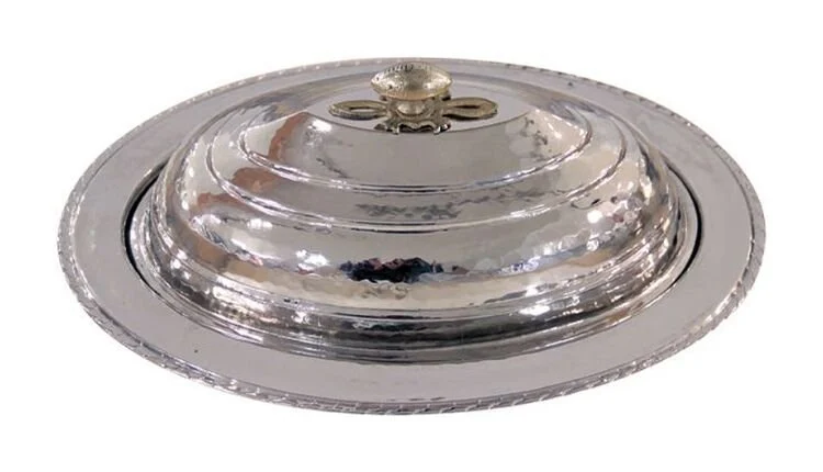 Bakır Nikel Oval Servis Tabağı 22x31 cm