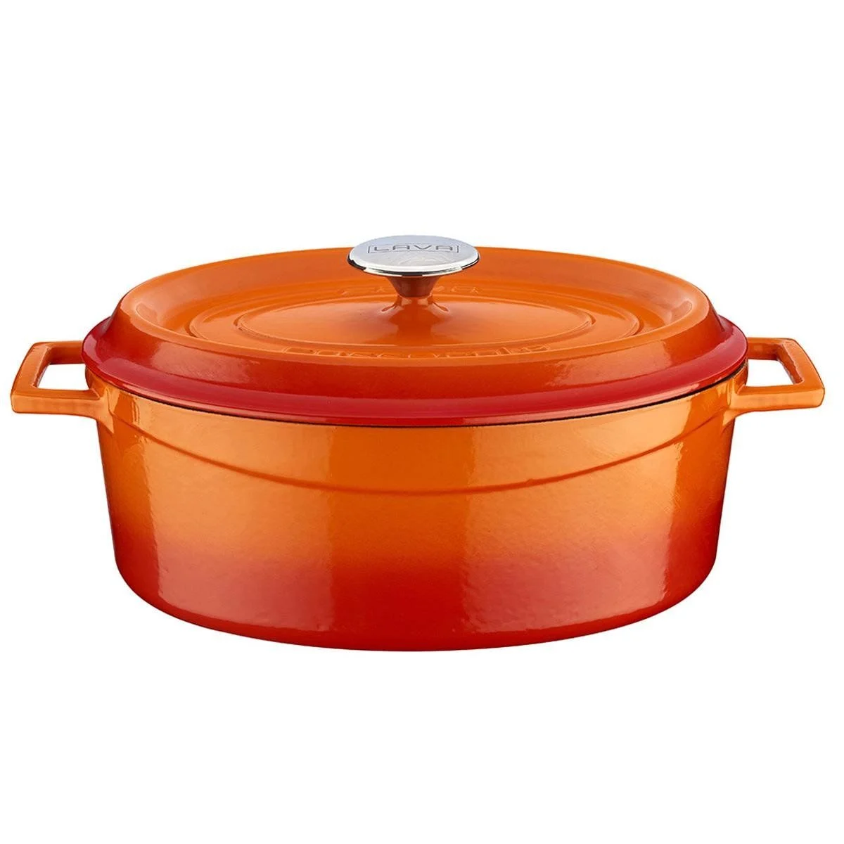 Lava Döküm Oval Tencere Trendy Serisi 7,06 lt Turuncu