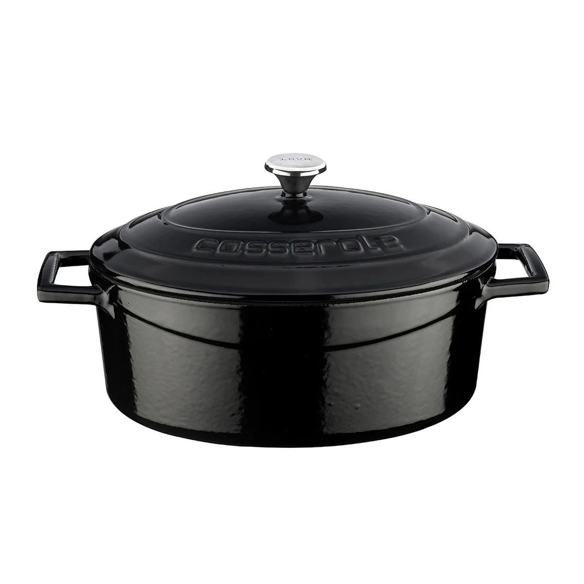 Lava Döküm Oval Tencere Folk Serisi 3,9 lt Siyah