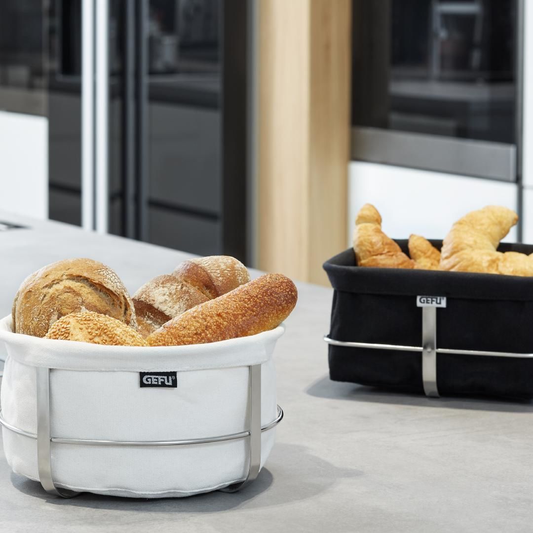 Jumbo Gefu Round Bread Basket White 21.5x11.2 cm