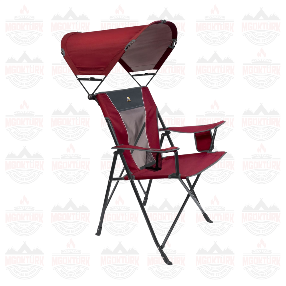 SunShade Comfort Pro Chair™ Güneşlikli Katlanır Plaj Sandalyesi KIRMIZI